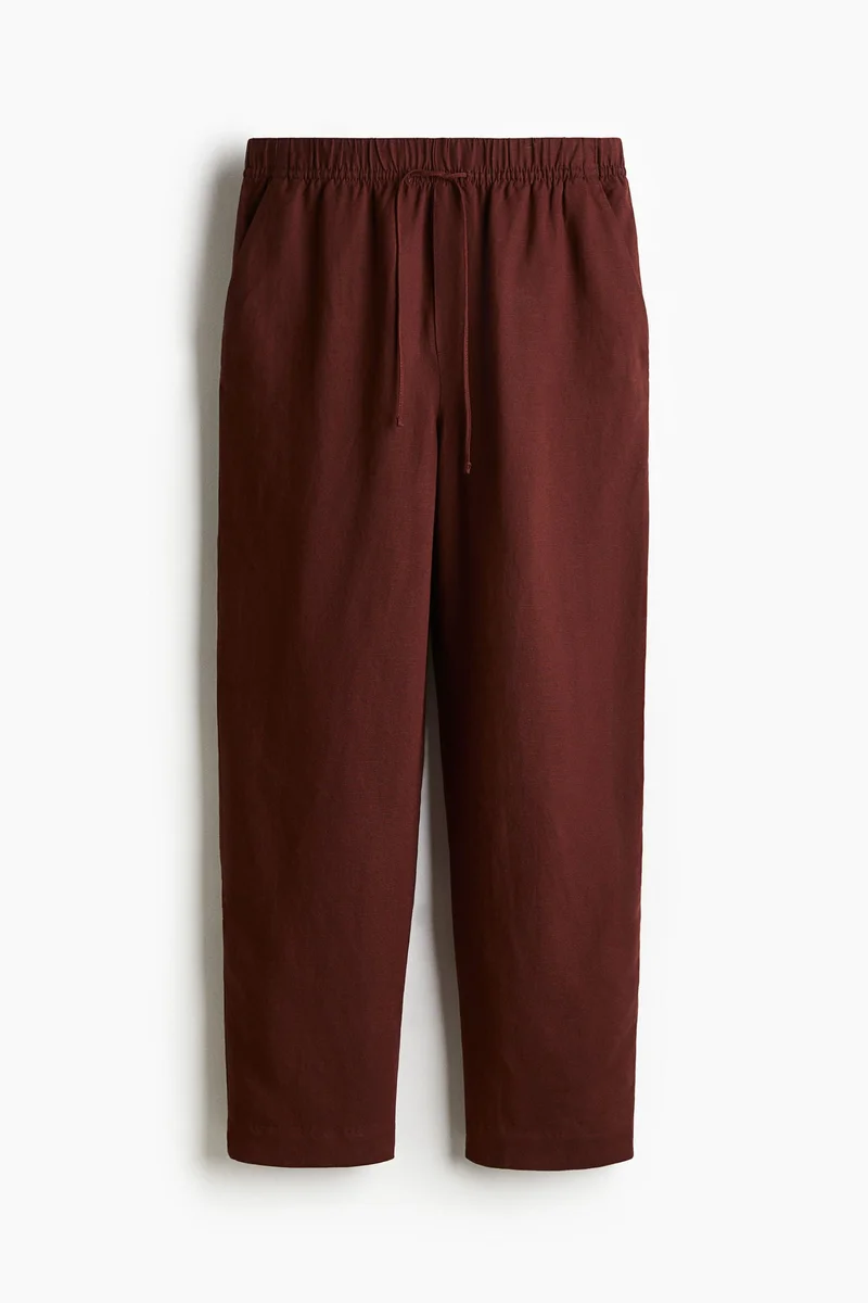 اتش اند ام Linen-blend drawstring trousers