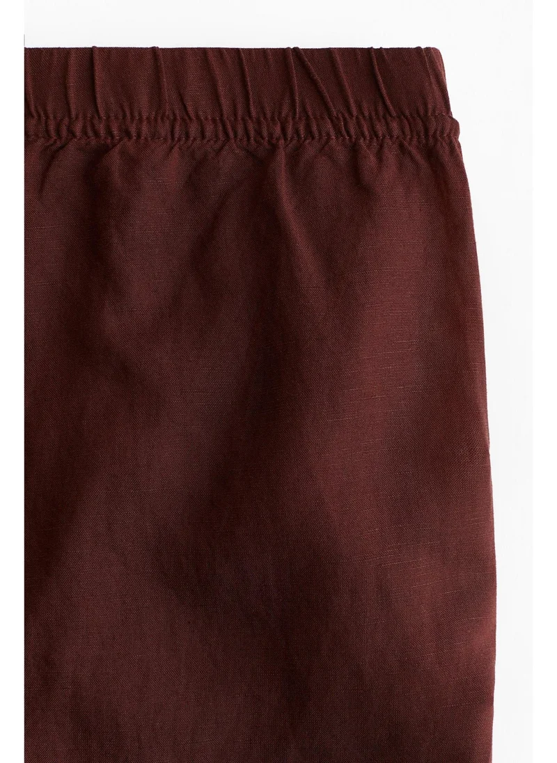 اتش اند ام Linen-blend drawstring trousers