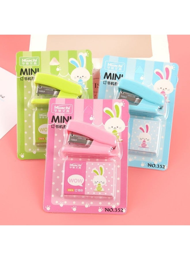Huachi Office Supplies Mini Stapler Suit Primary School Students Cute Stapler Portable Small Stationery Stapler - Image 1