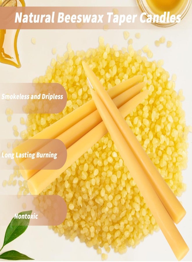 simeitol 4 Pack Pure Beeswax Taper Candles, 10 Inch Beeswax Tall Candles 10Hours Long Burn - Smokeless & Dripless Candlesticks for Light, Dinner, Table Centerpieces, Home Decor - Image 4