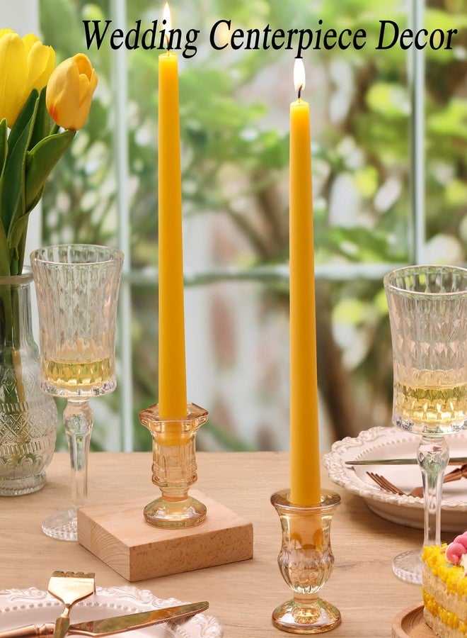 simeitol 4 Pack Pure Beeswax Taper Candles, 10 Inch Beeswax Tall Candles 10Hours Long Burn - Smokeless & Dripless Candlesticks for Light, Dinner, Table Centerpieces, Home Decor - Image 5