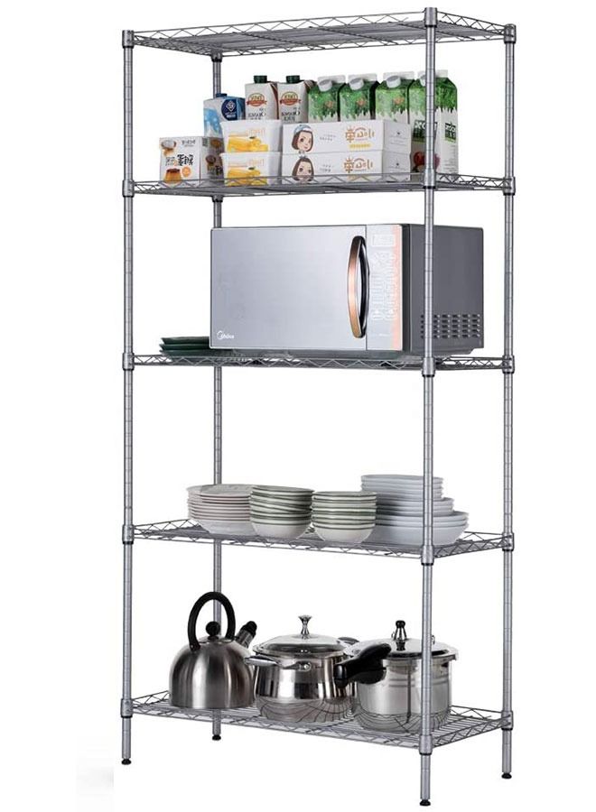 GoldenLike  رف تخزين أرفف سلكية من 5 طبقات فضي - Image 1