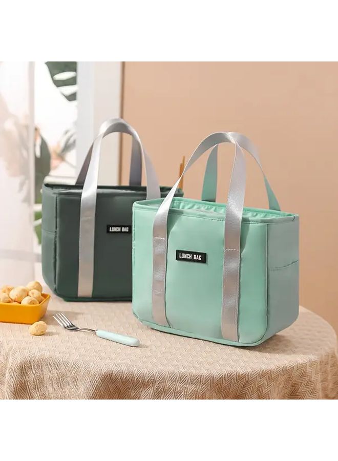 Black Insulated Bento Lunch Box Bag With Thermal Storage Leakproof Tote For School Office - Image 3
