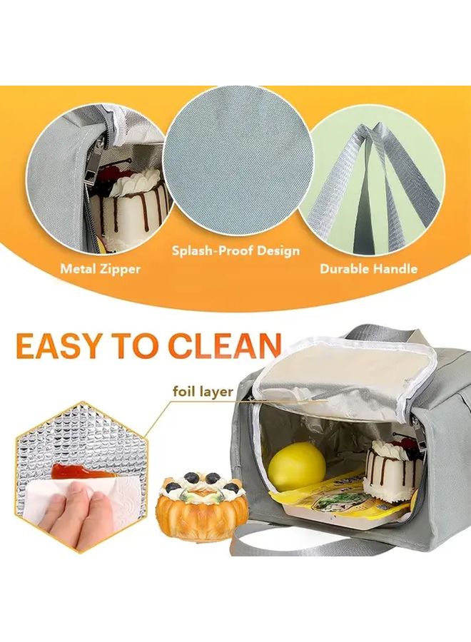 Black Insulated Bento Lunch Box Bag With Thermal Storage Leakproof Tote For School Office - Image 4