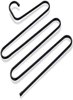 Generic 5 Layers S Shaped Pants Trouser Hangers Rack Space Saver Organizer Hanging Ties Scarves Belts - BLaCK 