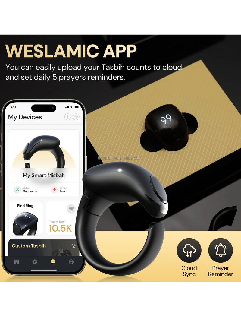 iTasbih Muslim Zikr Ring Flex Smart Islamic Electronic Tasbeeh Digital Tasbih Counter Sunriser Azan Zikirmatik Ring Tally Counter - Image 2