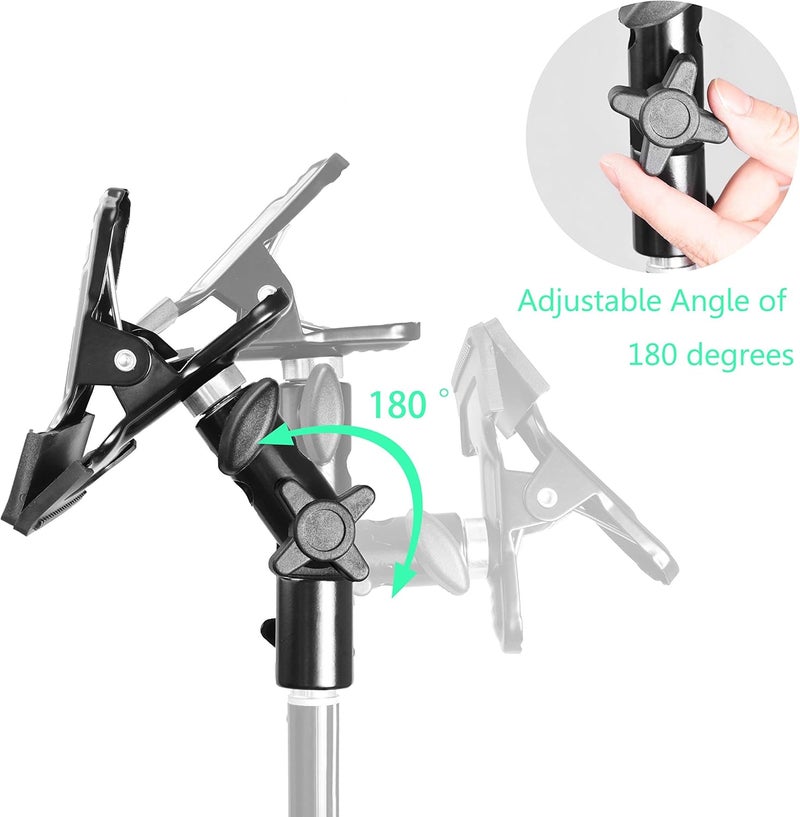SLOW DOLPHIN Photo Studio Heavy Duty Metal Clamp Holder with 5/8 Light Stand and Umbrella Reflector Holder(2 PCS) - Image 3