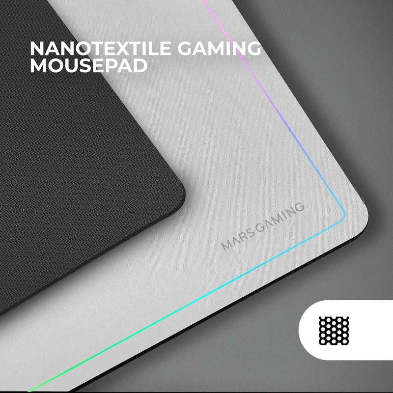 MARS GAMING MCP124PRO, Gaming Combo 4-in-1, RGB H-Mech Keyboard with Wrist Rest, RGB Mouse 3200DPI HUANO Switch, FRGB Headset, Nanotextile Mouse Pad 36 x 26 cm, Multiplatform, French, White - Image 5