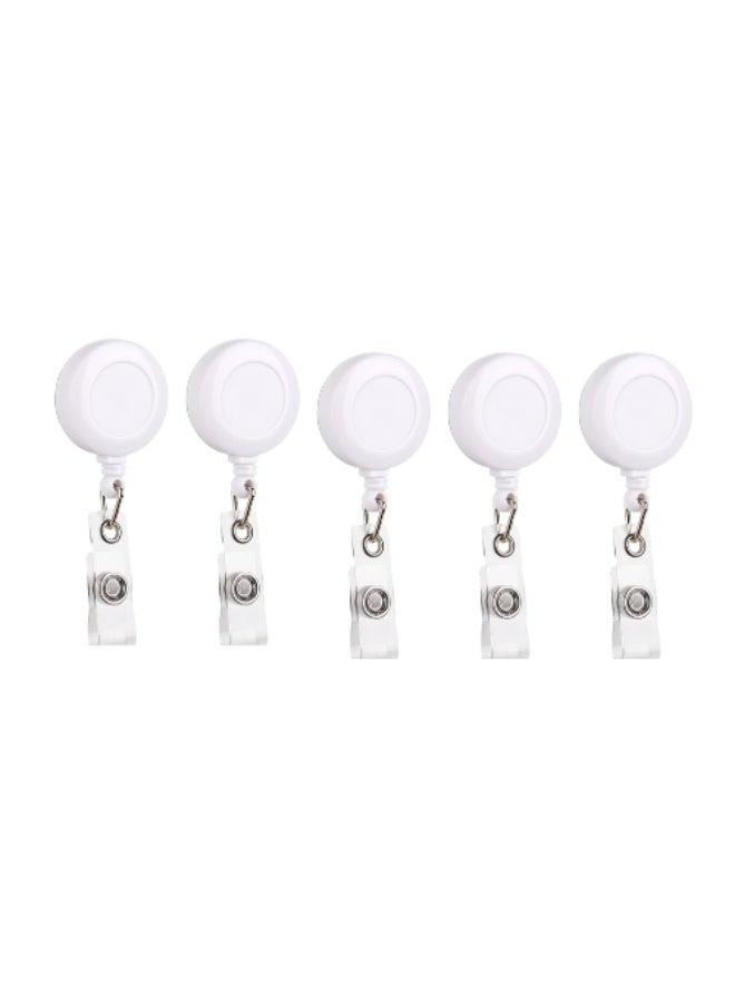 Kalon 5 Retractable Carabiner Badge Reels - Premium ID Card Holder WHITE - Image 1