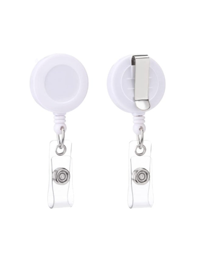 Kalon 5 Retractable Carabiner Badge Reels - Premium ID Card Holder WHITE - Image 2