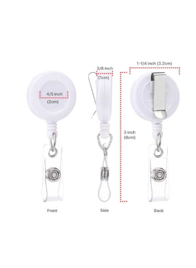 Kalon 5 Retractable Carabiner Badge Reels - Premium ID Card Holder WHITE - Image 4