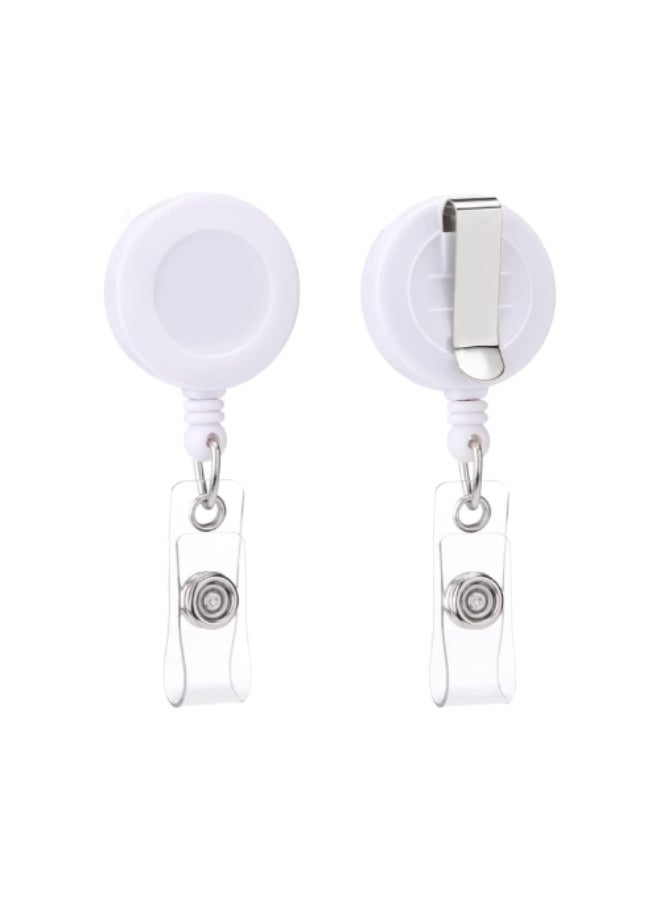 Kalon 5 Retractable Carabiner Badge Reels - Premium ID Card Holder WHITE - Image 3