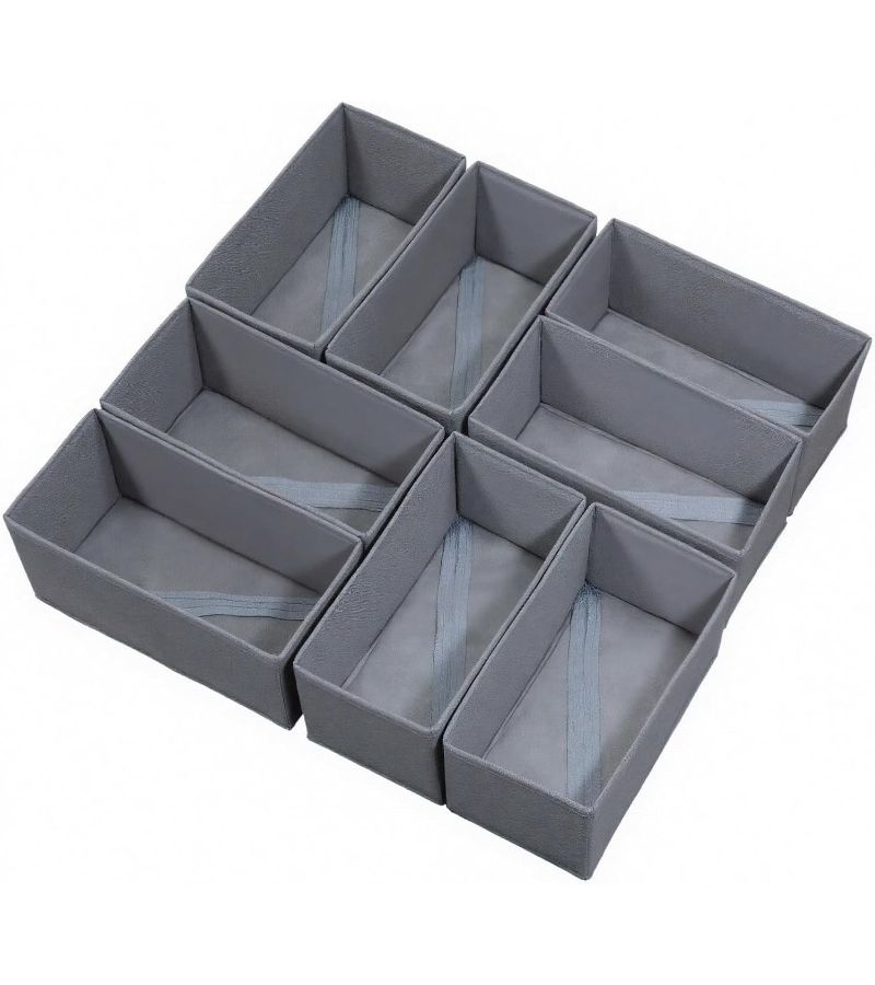 8 Pack Foldable Drawer Organizers Non Woven Fabric Closet Storage for Socks Underwear Bras Clothes Variant - Image 2