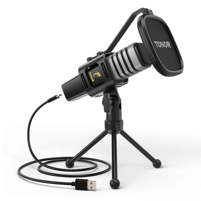 TONOR USB Microphone for PC, Cardioid Condenser Computer Mic with Tripod Stand, Pop Filter, Shock Mount for Gaming, Streaming, Podcasting, YouTube - Image 1