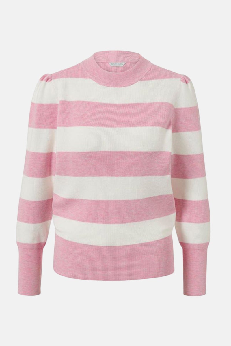 Tchibo Women Crew Neck Stripe Sweater, Pink - Image 2