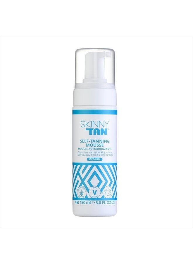 Skinny Tan Self Tanning Mousse | Natural Looking Medium Instant Self Tanner | Streak-Free, Long-Lasting Sunless Tan, 5.0 Oz.  - Image 1
