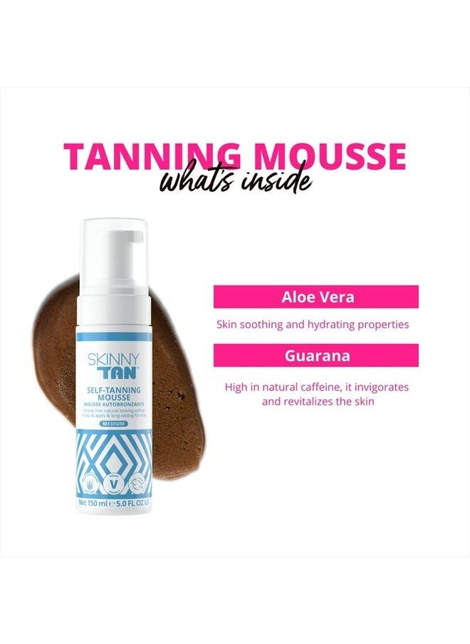 Skinny Tan Self Tanning Mousse | Natural Looking Medium Instant Self Tanner | Streak-Free, Long-Lasting Sunless Tan, 5.0 Oz.  - Image 5