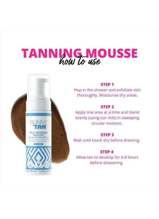 Skinny Tan Self Tanning Mousse | Natural Looking Medium Instant Self Tanner | Streak-Free, Long-Lasting Sunless Tan, 5.0 Oz.  - Image 4