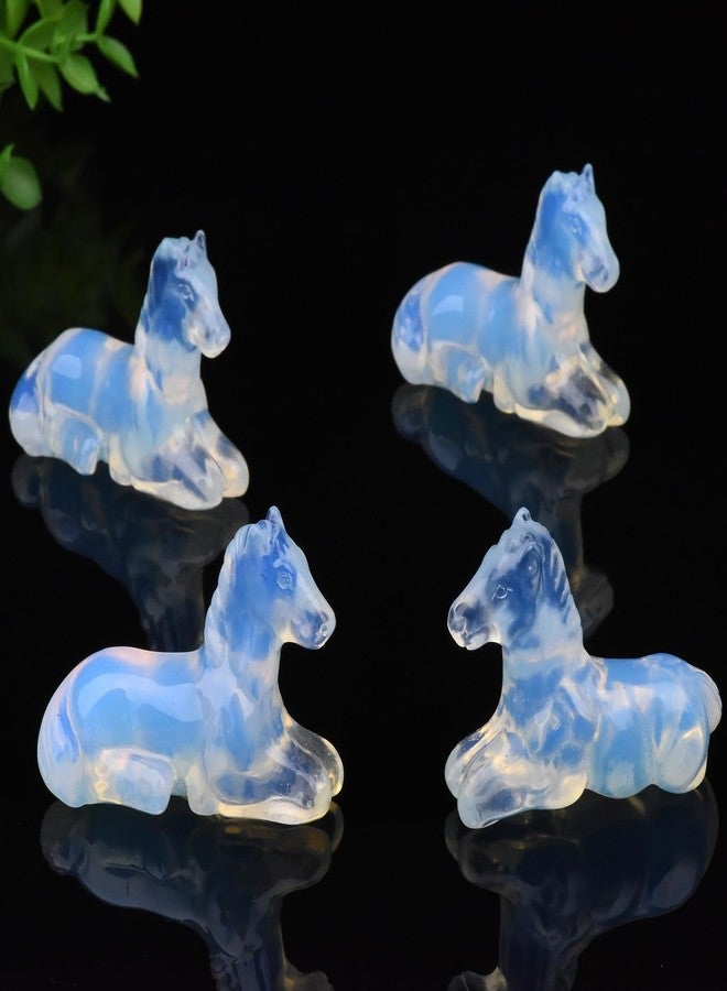 Ytbeoxk 2.2 Inch Opal Horse Crystal Figurines, Hand-Carved Healing Crystals Decor, White Horse Statues Stone Energy Gemstones, in Bedroom Office Meditation Memorial Gifts for Men and Women - Image 3