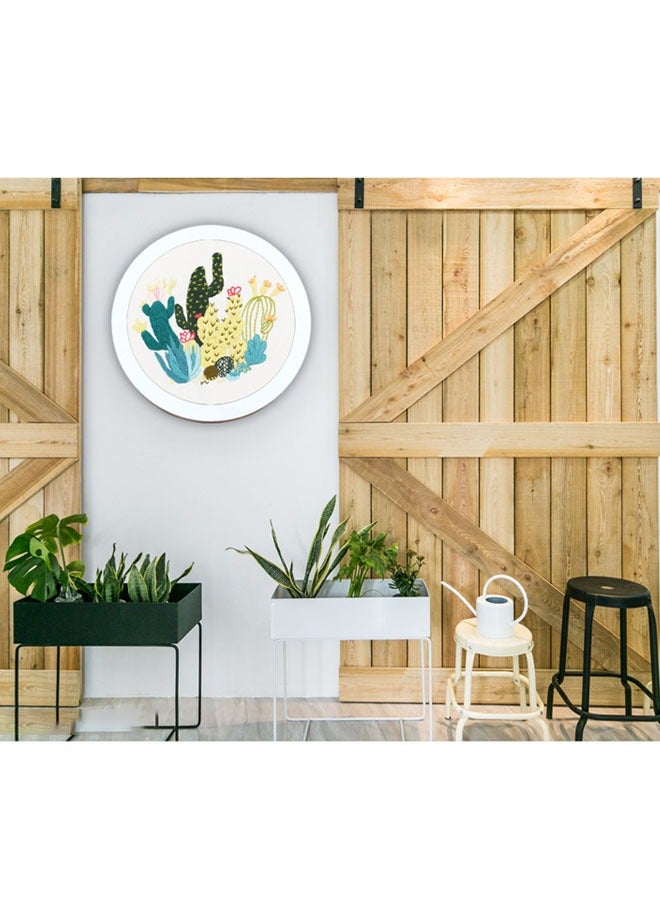 Generic 3 Sets Embroidery Starter Kit with Patterns and Instructions Cactus Cross Stitch Set for Beginners DIY Adult Kids Beginner Cross Stitch Set with Cactus Pattern Embroidery Hoops Needles Threads  - Image 5