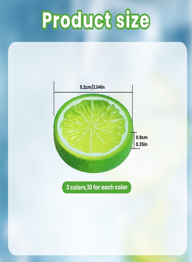 Gabrella 30 Pcs Artificial Fake Lemon Slices, Fake Fruit Model, Home Kitchen Decor Fake Fruit Basket Display Decoration Lifelike Lemon Vase Filler - Image 2