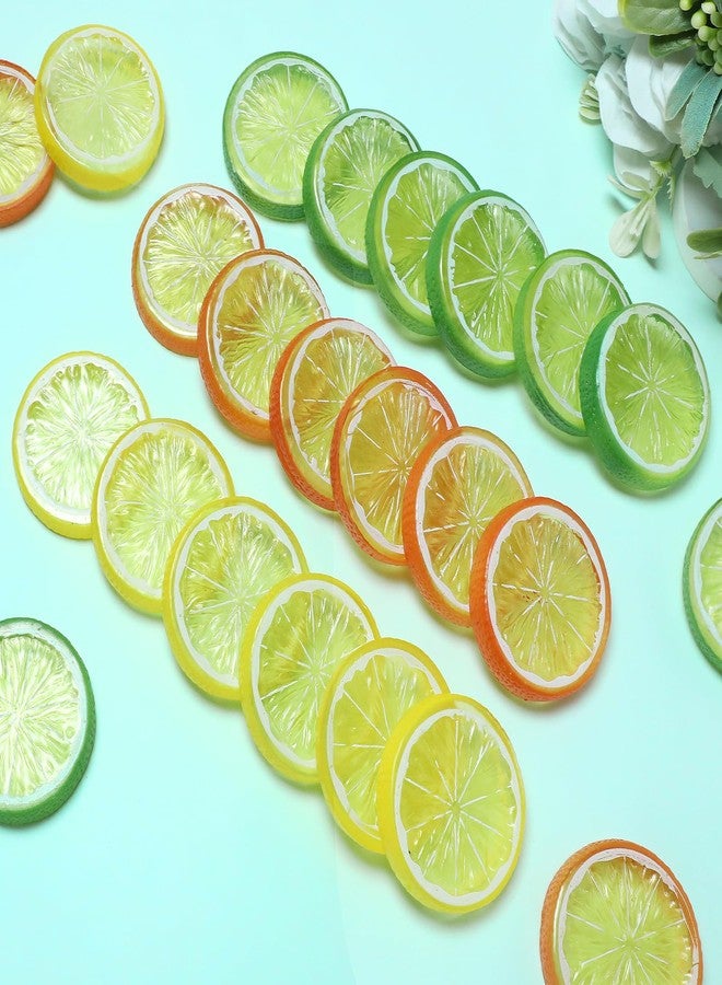 Gabrella 30 Pcs Artificial Fake Lemon Slices, Fake Fruit Model, Home Kitchen Decor Fake Fruit Basket Display Decoration Lifelike Lemon Vase Filler - Image 5