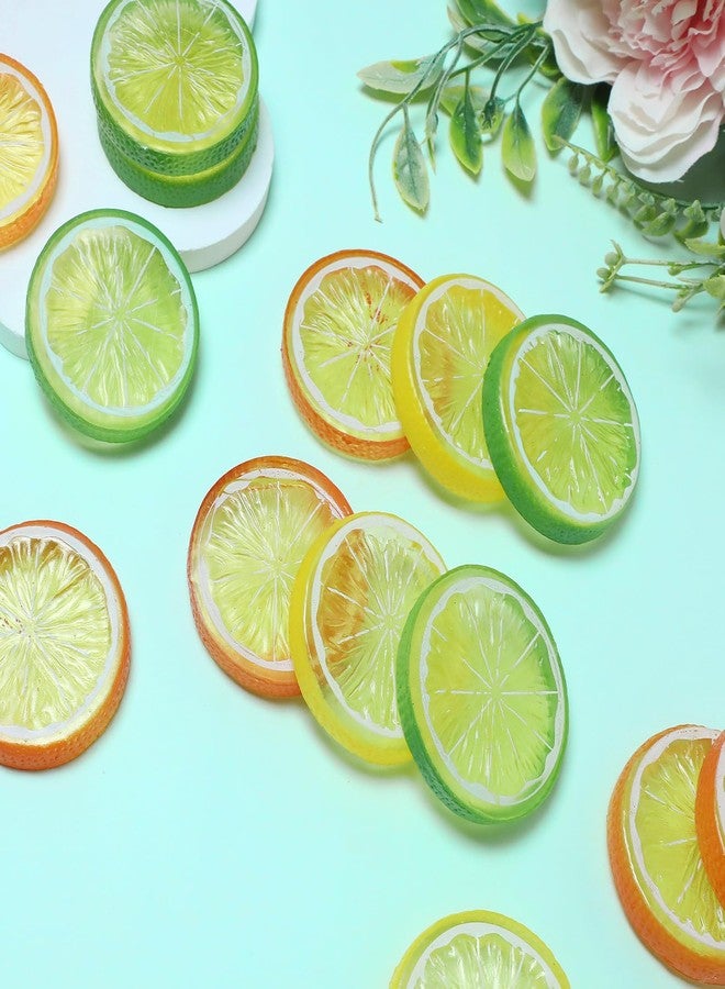Gabrella 30 Pcs Artificial Fake Lemon Slices, Fake Fruit Model, Home Kitchen Decor Fake Fruit Basket Display Decoration Lifelike Lemon Vase Filler - Image 4