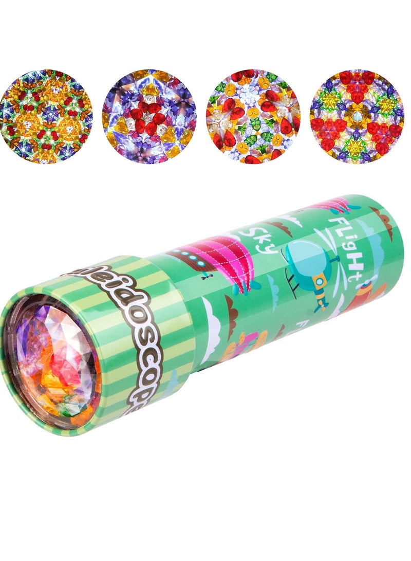 Mordely Classic Tin Kaleidoscope, Kaleidoscope for Kids, Kaleidoscope Toy with Metal Body, Retro Toys Educational Toys Green Kaleidoscope with 3D Pattern, Birthday Party Gift for Boys and Girls - Image 1