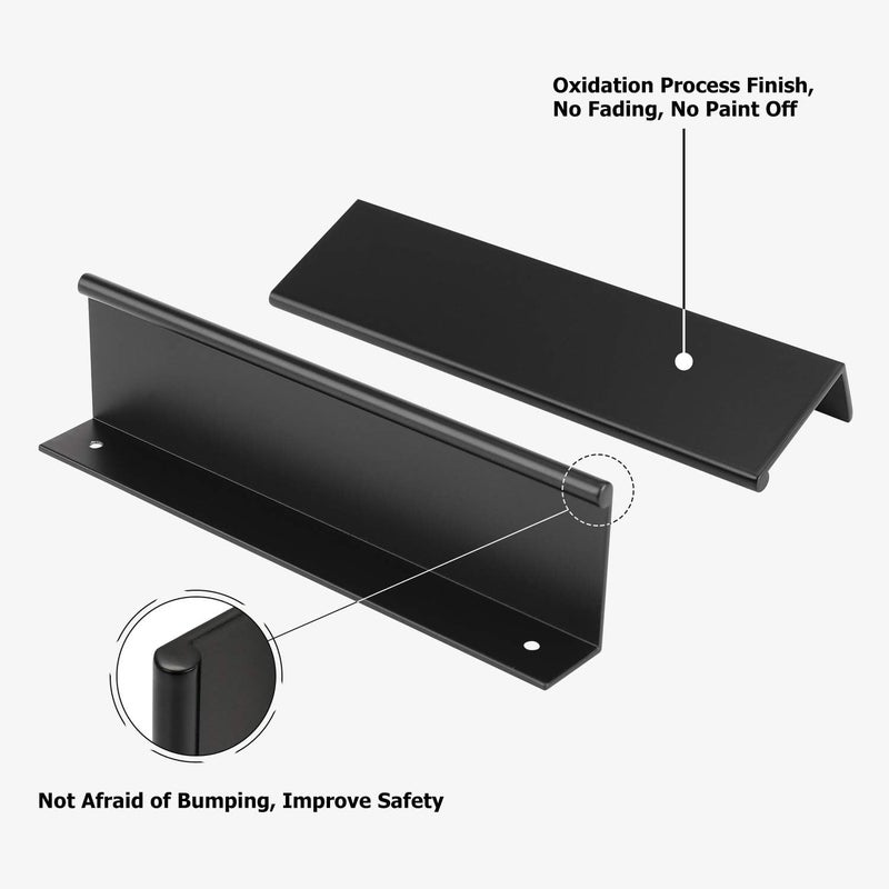 Peaha 30 Pack Kitchen Cabinet Handles 5 Inch Black Pulls For Dresser Drawers Door Edge Finger Pull Aluminum Alloy Hardware - Image 4