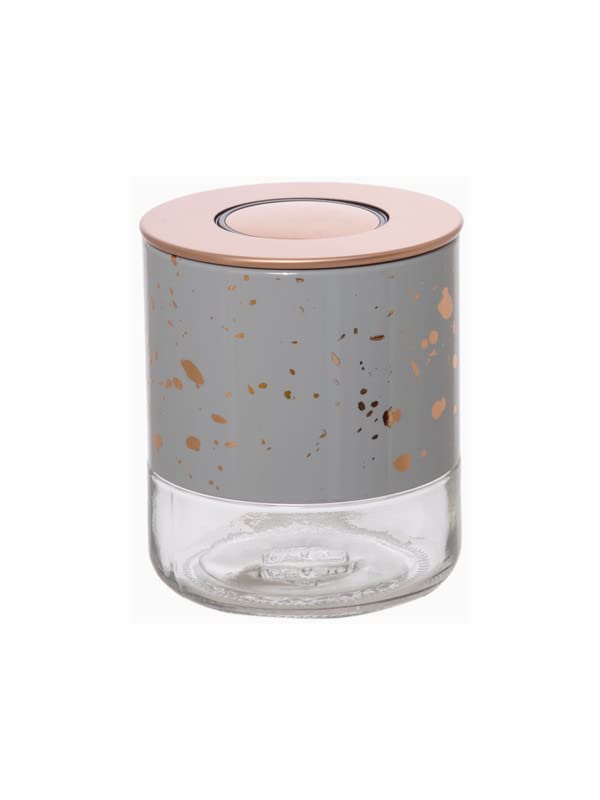 WHITE GOLD جرة زجاجية للنوافذ مع غطاء 380ml WG-21165-GREY - Image 2