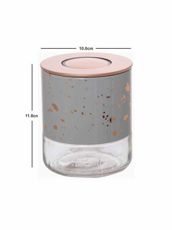 WHITE GOLD جرة زجاجية للنوافذ مع غطاء 380ml WG-21165-GREY - Image 3