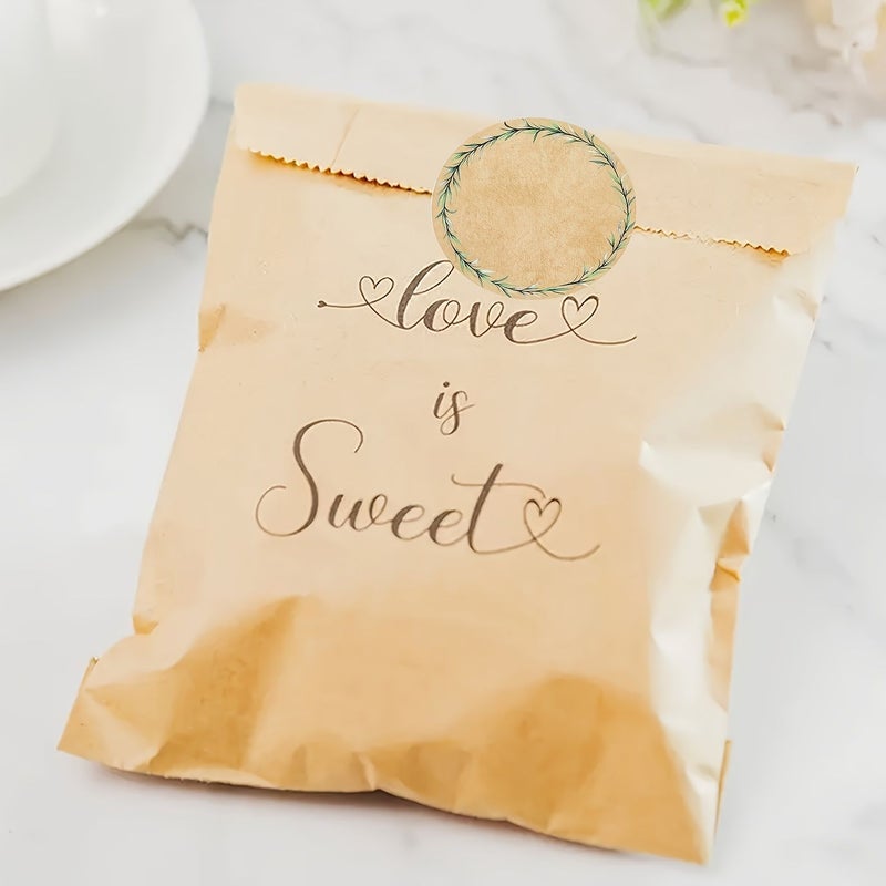 120 قطعة من ملصقات برطمانات الزهور ماسون بحجم 2 بوصة، ملصقات بنية وخضراء مصنوعة يدويًا لبرطمانات التعليب والتوابل - Image 4