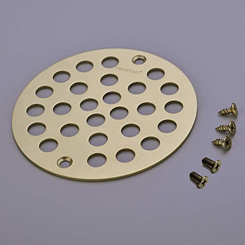 TRUSTMI 4 Inch Screw-in Shower Drain Cover Replacement Floor Strainer,Brushed Gold - Image 3