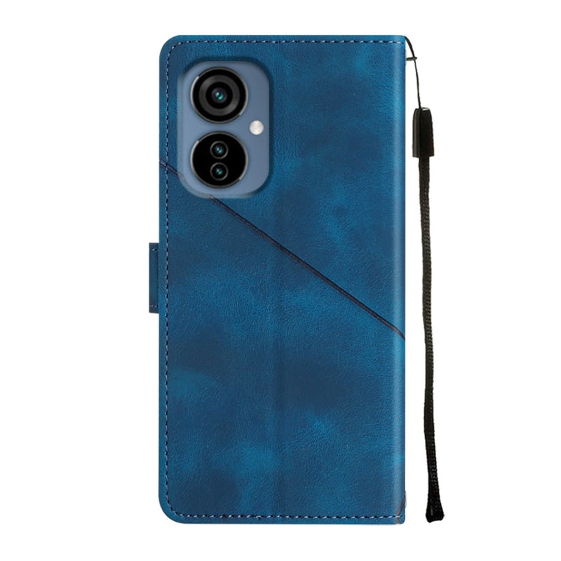 HuHa Case Cover For Tecno Camon 19 Neo Skin-feel Embossed Leather Phone Case(Blue) - Image 3