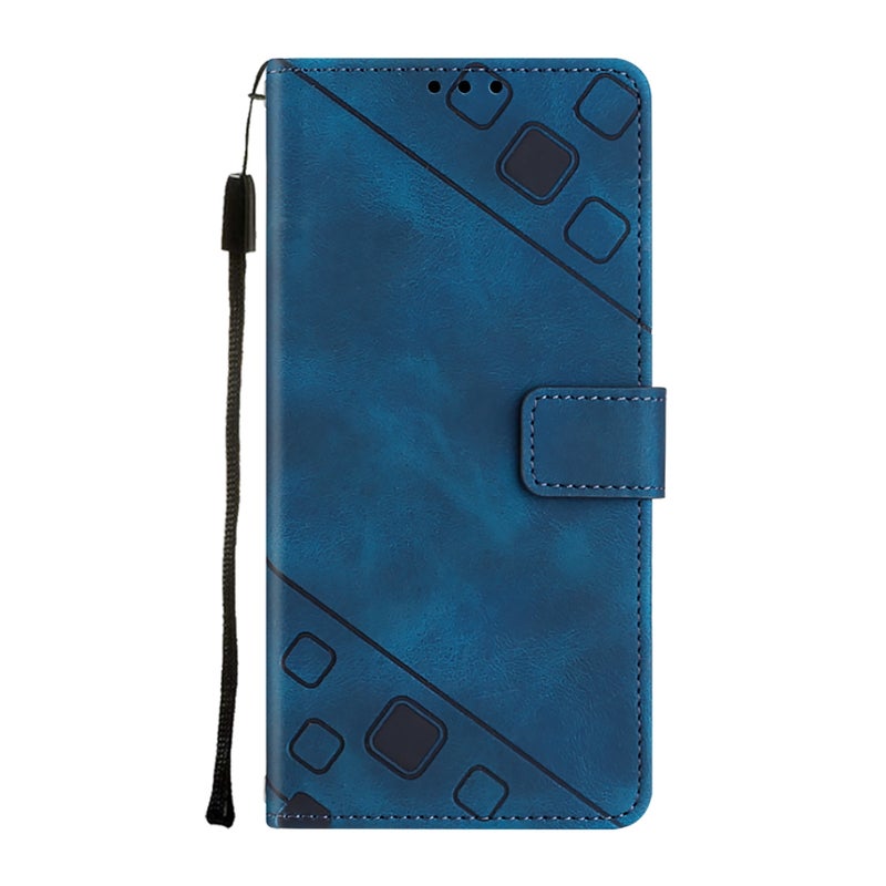 HuHa Case Cover For Tecno Camon 19 Neo Skin-feel Embossed Leather Phone Case(Blue) - Image 2