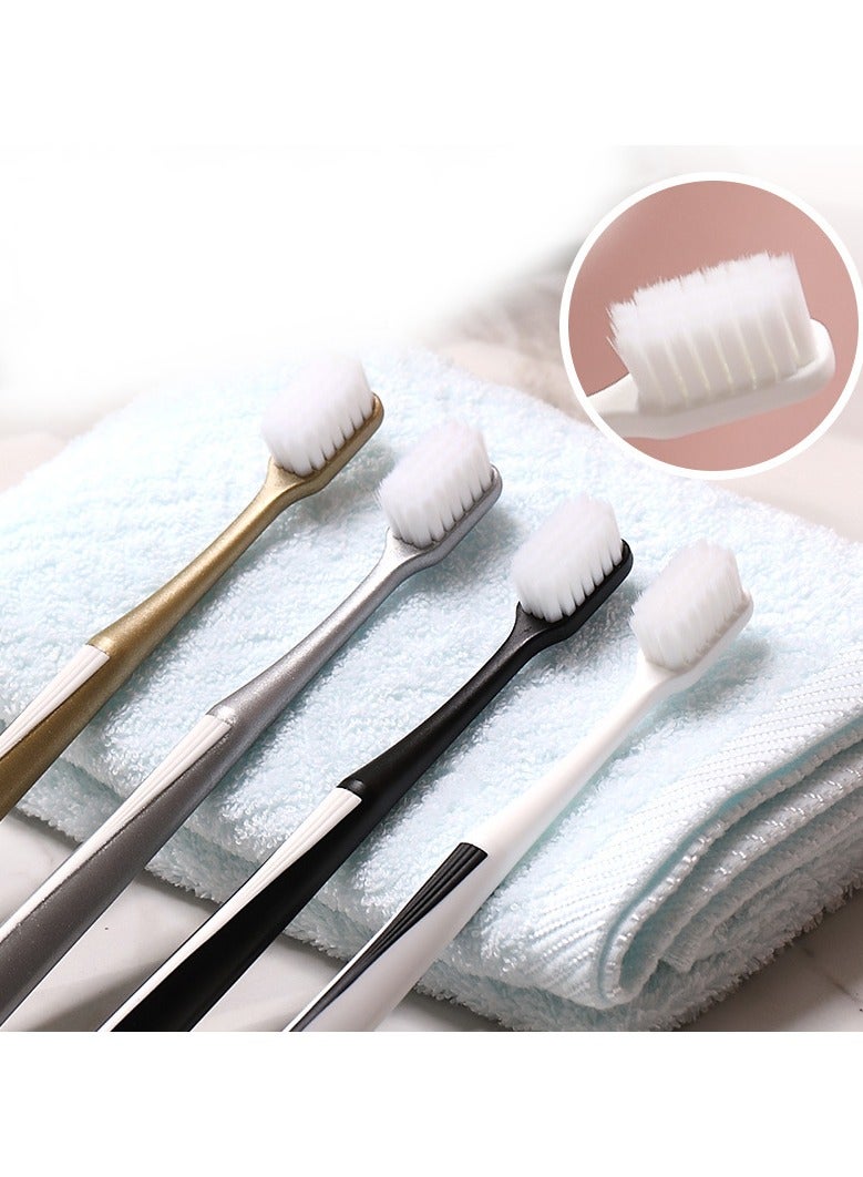 RTYY 4 قطع من فرشاة الأسنان الدقيقة ذات الشعيرات الناعمة للغاية للعناية بالأسنان واللثة الحساسة، فرشاة أسنان فائقة النعومة للبالغين والأشخاص الذين يرتدون تقويم الأسنان، مناسبة للأسنان الحساسة وانحسار اللثة الفموية - Image 2