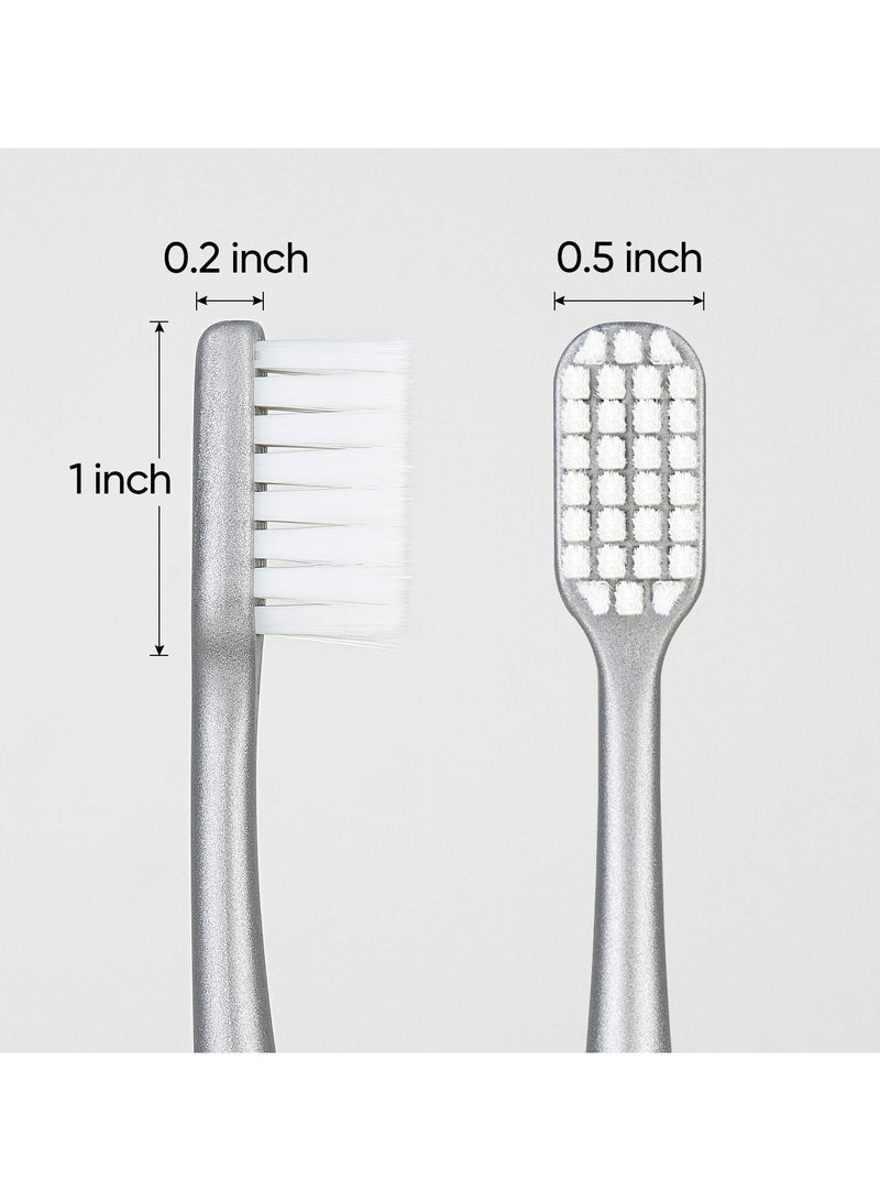 RTYY 4 قطع من فرشاة الأسنان الدقيقة ذات الشعيرات الناعمة للغاية للعناية بالأسنان واللثة الحساسة، فرشاة أسنان فائقة النعومة للبالغين والأشخاص الذين يرتدون تقويم الأسنان، مناسبة للأسنان الحساسة وانحسار اللثة الفموية - Image 4