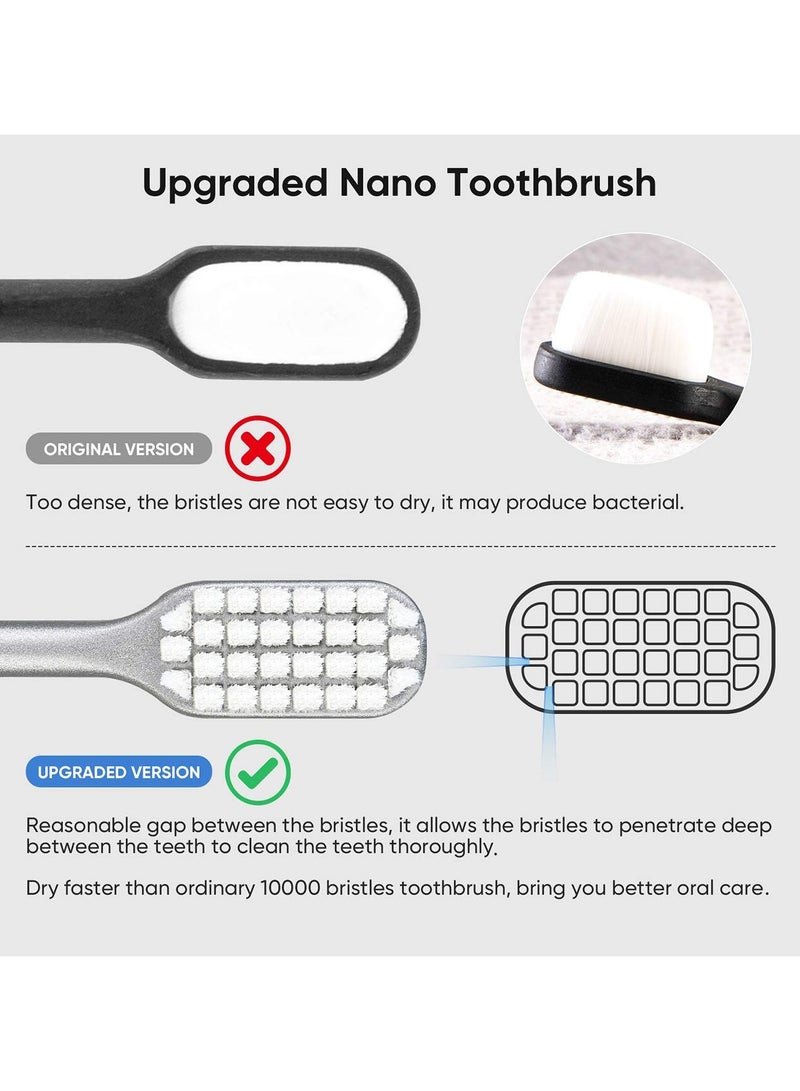 RTYY 4 قطع من فرشاة الأسنان الدقيقة ذات الشعيرات الناعمة للغاية للعناية بالأسنان واللثة الحساسة، فرشاة أسنان فائقة النعومة للبالغين والأشخاص الذين يرتدون تقويم الأسنان، مناسبة للأسنان الحساسة وانحسار اللثة الفموية - Image 5