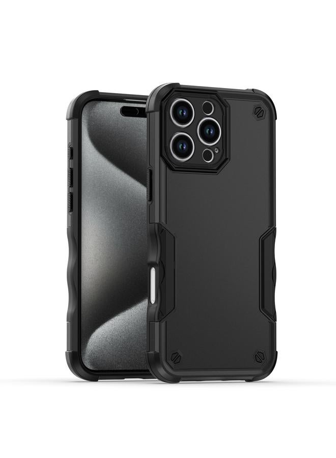 Zaboon For iPhone 16 Pro Max Non-slip Shockproof Armor Phone Case(Black) 