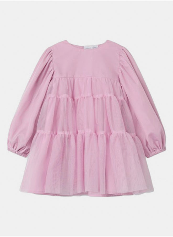 NAME IT name it Girls Ritul Longsleeve Tulle Dress  - Image 3