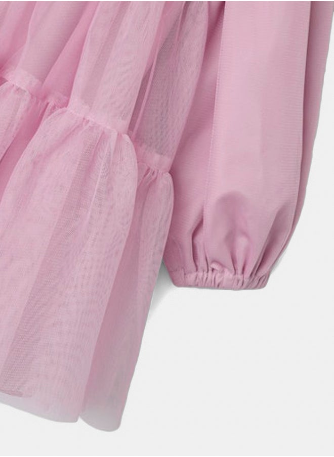 NAME IT name it Girls Ritul Longsleeve Tulle Dress  - Image 4