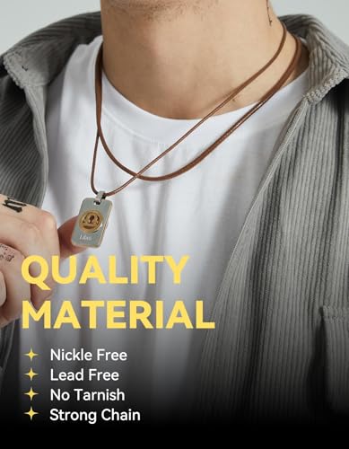 ChainsHouse Braided Brown Leather Necklace Cord 3MM 22 Inches with Stainless Steel Clasp Waterproof Rope Chain for DIY Jewelry Unisex Gift - Image 3