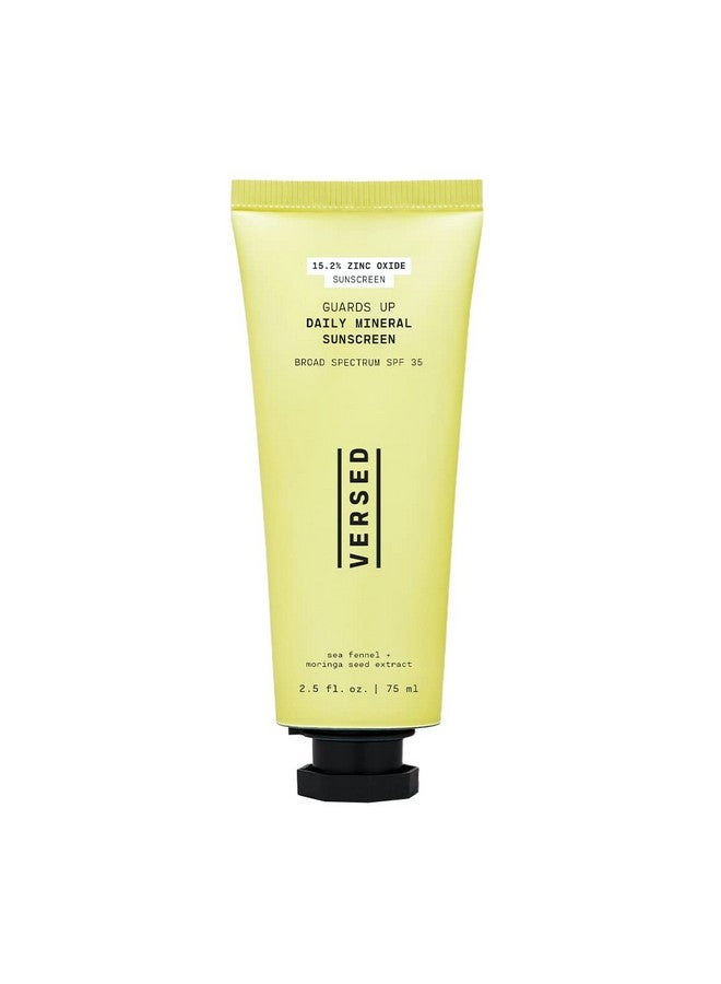 Ersed Guards Up Daily Mineral Sunscreen Spf 35 Zinc Oxide Broad Spectrum Sunscreen For Acne Prone Skin Lightweight Skinlike Nonnano Sun Screen Vegan + Pregnancy Safe (2.5 Oz)