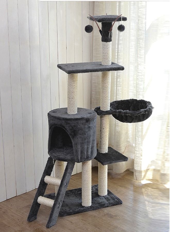 Yolu Cat Tree 138cm Height Activity Cat Tower Furniture for Large Small Cat  - Image 5