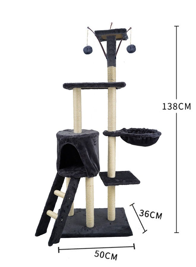 Yolu Cat Tree 138cm Height Activity Cat Tower Furniture for Large Small Cat  - Image 2