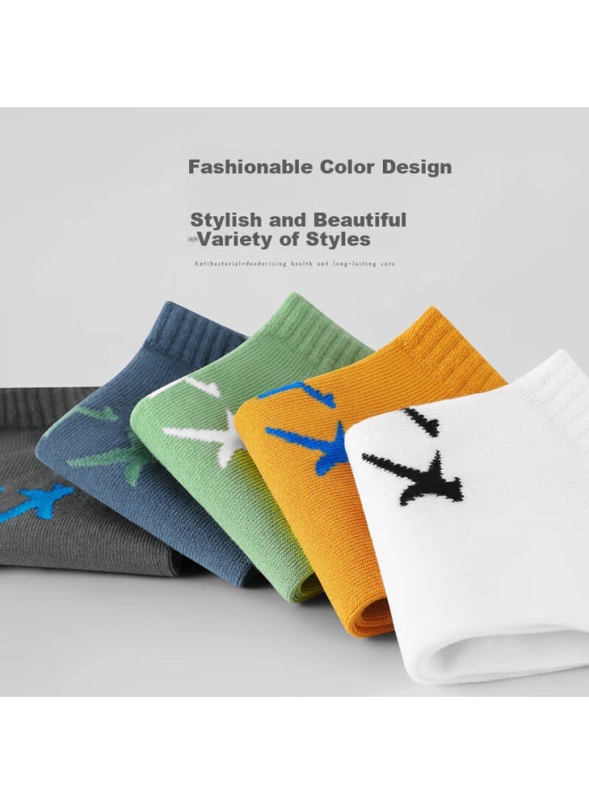 Yimian 8 Pairs Men'S 100% Cotton Short Socks Summer Thin Boat Socks Antibacterial Odor-Proof Breathable Low-Cut Short Tube Socks - Image 3