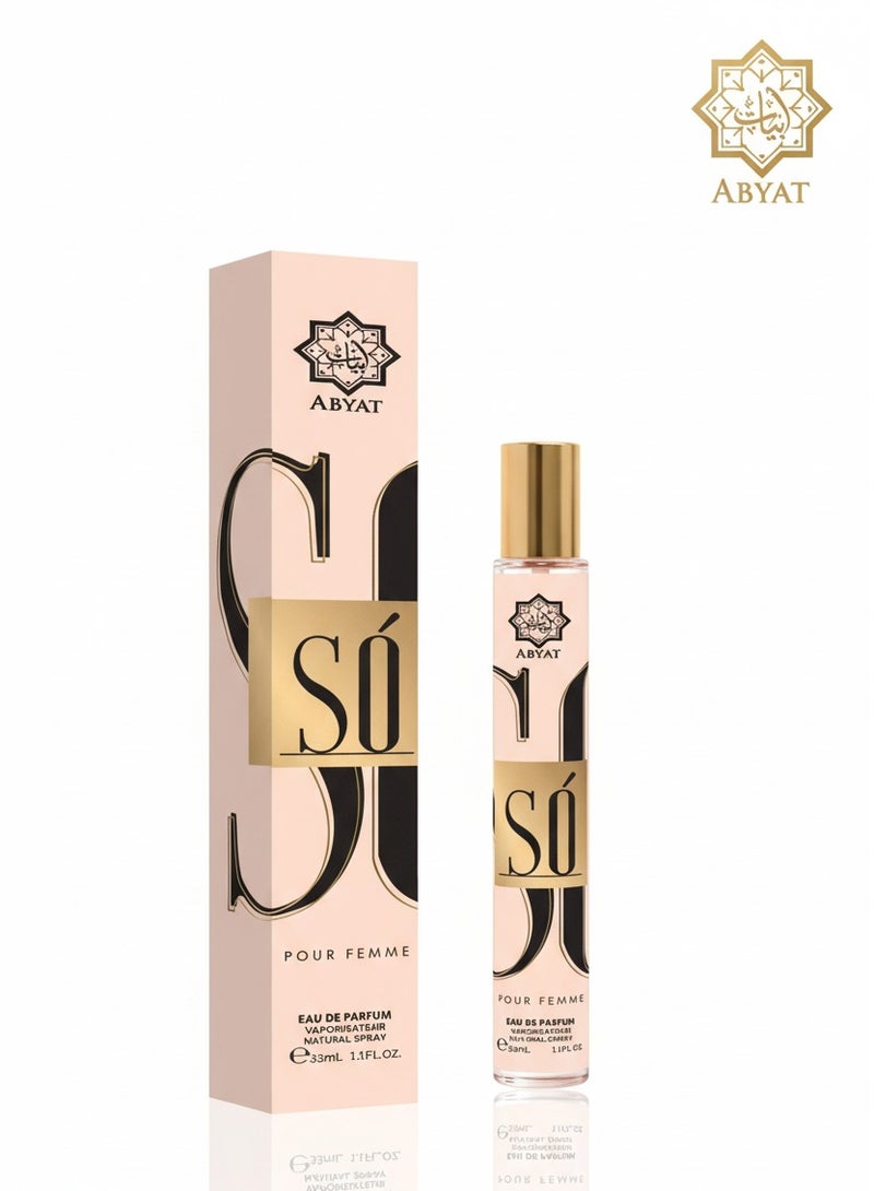 ABYAT Só Pour Femme Eau De Parfum – Floral Oriental Long Lasting Perfume for Women 33ml (Blush Pink & Gold) - Image 1