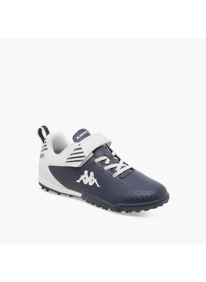 Boys' Logo Print Football Shoes with Hook and Loop Closure