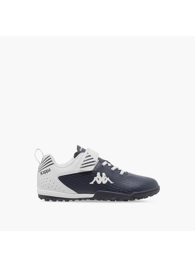 Kappa Boys' Logo Print Football Shoes with Hook and Loop Closure