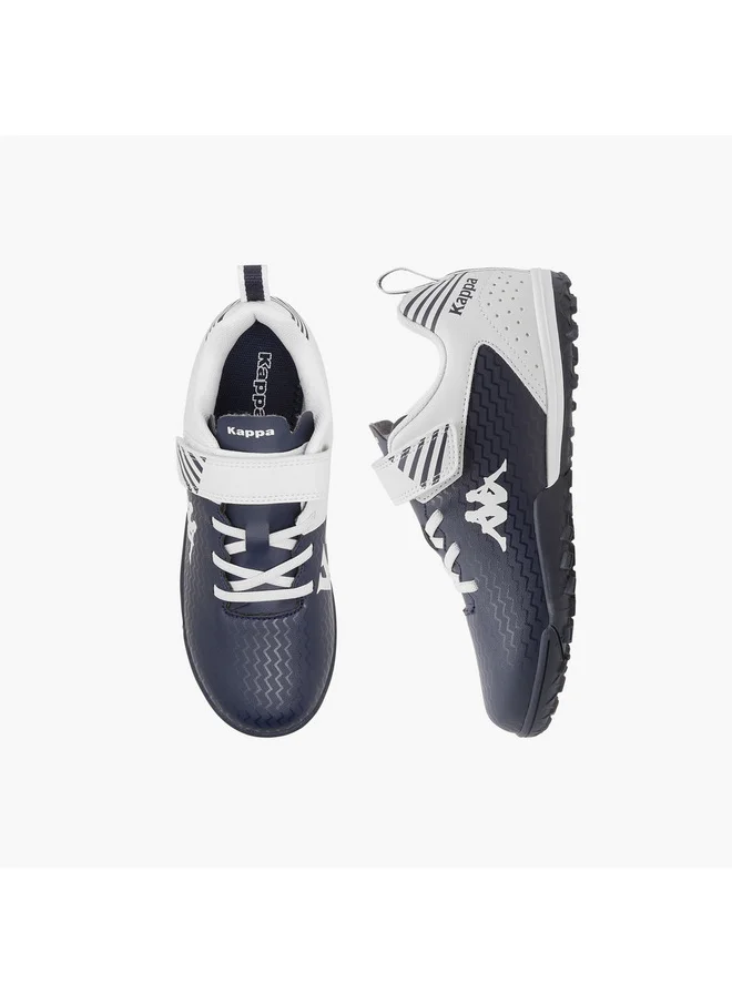 Kappa Boys' Logo Print Football Shoes with Hook and Loop Closure